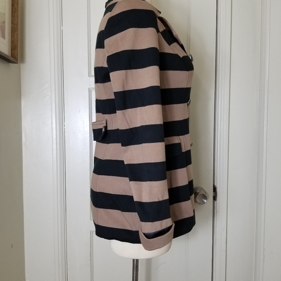 AMBITION black brown stripe lined jacket blazer cotton - Picture 4 of 9